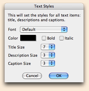 Set Text Styles dialog